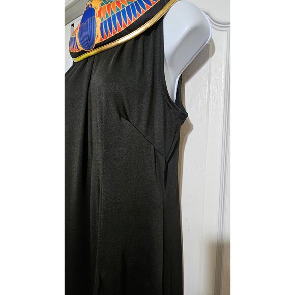 Cleopatra Costume Dress Matte Jersey Maxi Egyptian Collar Halloween Queen Nile L - Picture 4 of 8